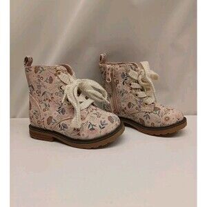 Toddler Girls Giovanna Pink Floral Print Boots Cat & Jack Sz 6